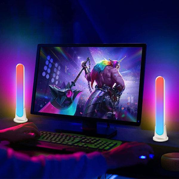 Smart RGB LED-belysningslist Ambient Spotlight Lampa Stativ, Lämplig för Inomhus Spelrum Bokhylla Målning TV-Stativ Dekoration, med Fjärrkontroll