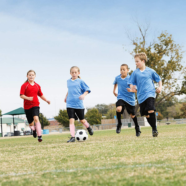 1 Sæt Fodboldsæt til Voksne og Unge Børn med Strømper Skinnebensskinner og Leggings Plastikpose Fodboldudstyr Forebyggelse af Skader (Blå, L)