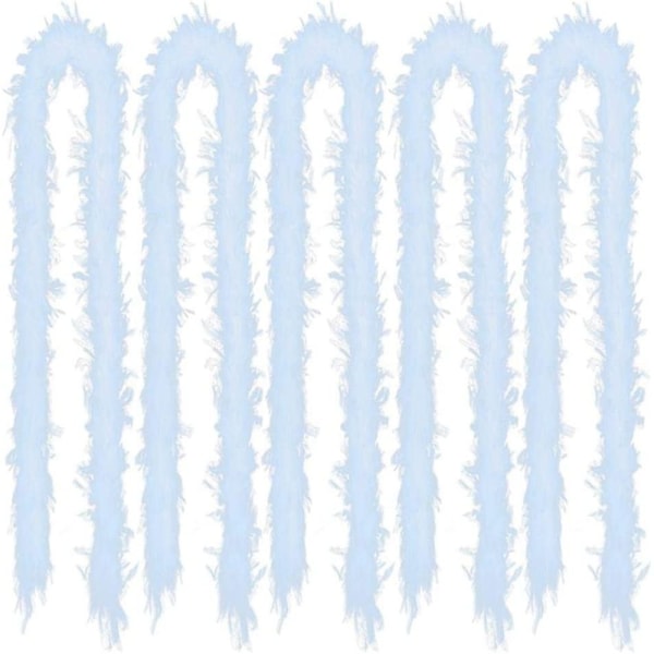 White Feather Boa for Christmas Tree 5pcs x 2m - Fluffy Garland