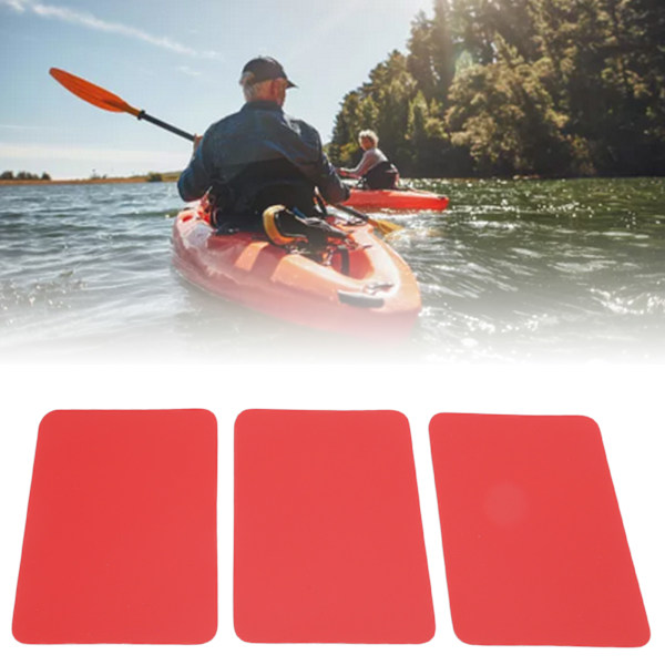 3 PCS Waterproof Kayak Patch PVC Raft Patch Rubber Boat Repair Patches Set for Inflatable Boat Canoe Red