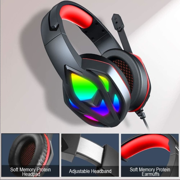 Gaming-headset, over-ear-gaming-hovedtelefoner med støjreduktion