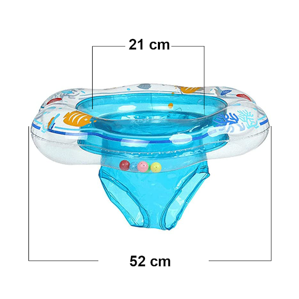 Baby Simring, Pool Simring med Säkerhetsstol för Spädbarn, Dubbel Luftkudde, Lämplig för Babysimning, Bad eller Simträning (Blå)