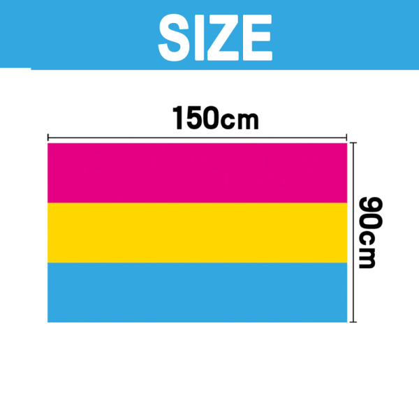 Panseksuaalinen Pride Flag 3x5ft - Sateenkaarilippu Elävä väri ja haalistuminen