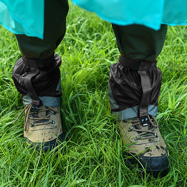 1 Par Unisex Vandtætte Gaiters, Letvægts Trail Gaiters, Lav Gaiter til Vandreture Løbeture (Sort og Grå)