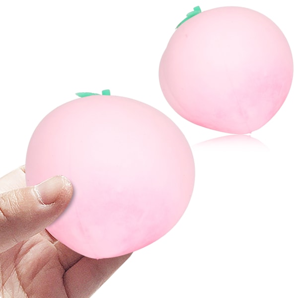 Peach Squeeze Ball Elastic Relieve Anxiety Fruit Stress Ball Toy for Women Men Kids Pink