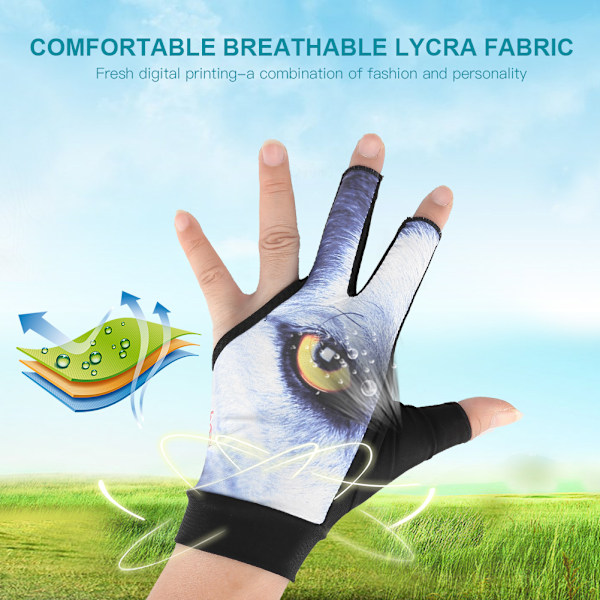 Boodun Unisex Vuxen 3-Fingers Snooker Billardkö Glove Skytteskydd (Blå, M)