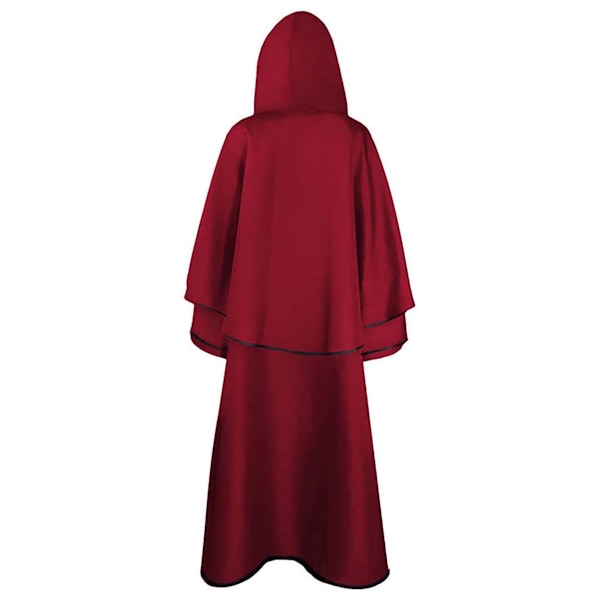 Herrekappe til Voksen Robe Halloween Cosplay Kostume Tunika Hættekappe Renæssance Middelalder Kappe Munk Præst Kappe