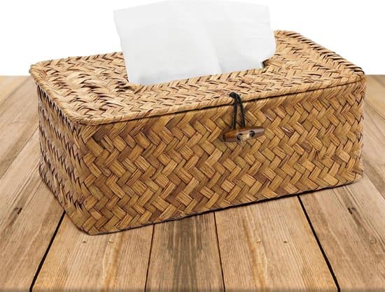 ING Håndlavet rektangulær servietboks, dekorativ servietdispenser (27x12x9cm)