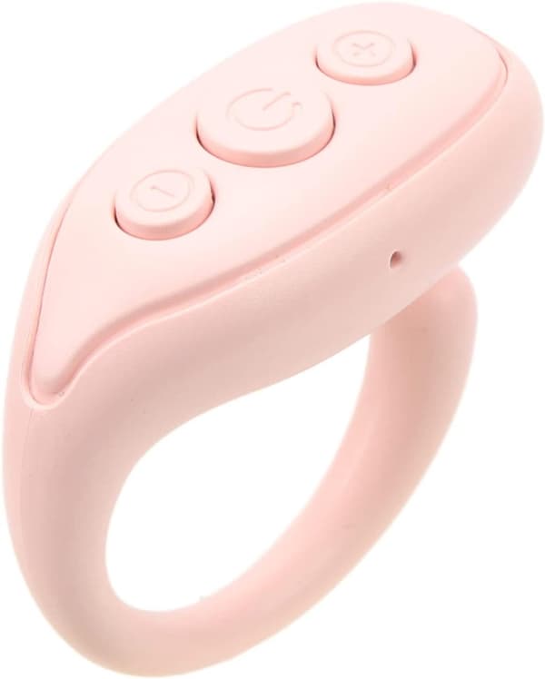 Bluetooth fjärrkontrollsidvändare/ringscrollare för TikTok, kompatibel med iOS- och Android-system, stöder foto- och videoappar (rosa).