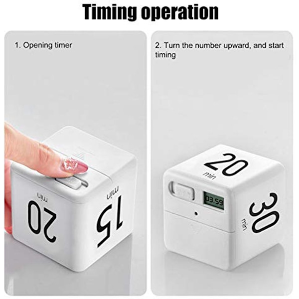 ING Multifunktionstimer med Gravitationssensor, Lätt att Bära, Pomodoro Timer, Lättvikt, Tyst Drift, Digital Timer, Skaka