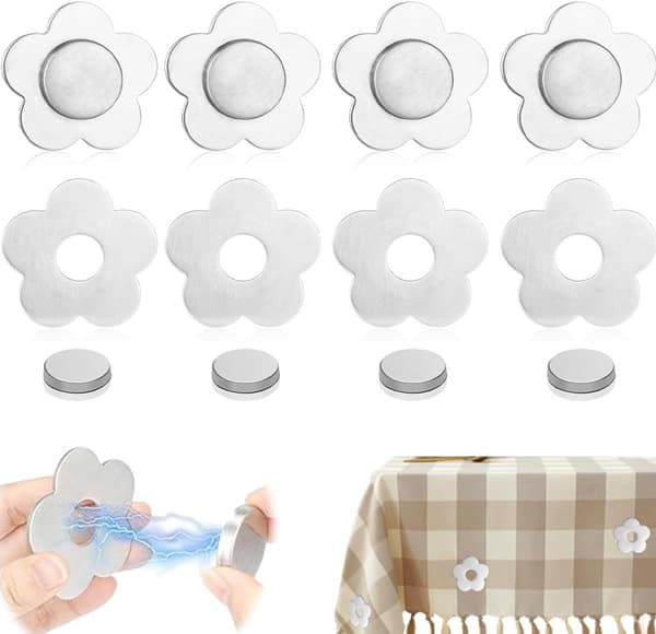 8-pack bordsduksmagneter - magnetiska bordsklämmor - bordsdukshållare - bordsduksklämmor