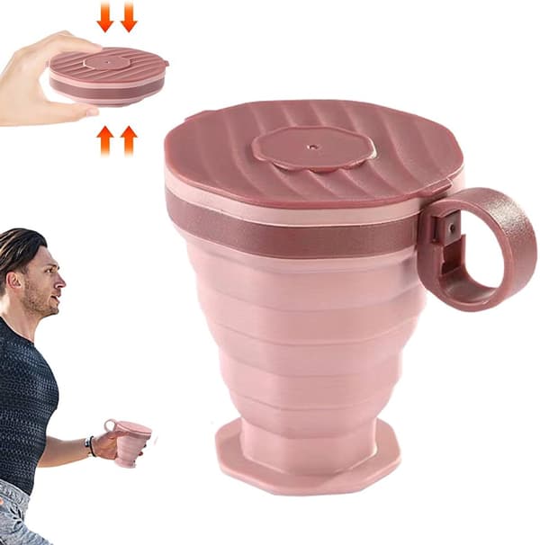 Vikbar Mugg - Silikonmugg - Resemugg - Väskmugg - Fickmugg - Kaffe/Te Mugg Resemugg - 220ml