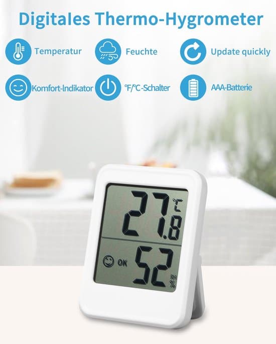 Hygrometer - 3-pack - Digital Hygrometer - Ställ eller väggmonterbar - Med smiley-indikator