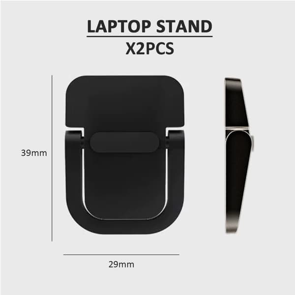 4 Stk. Foldbart Laptopstativ, 2 Pakker, Usynligt Mini Laptopstativ, Selvklæbende Mini Laptopstativ til Skrivebord, Computer, Keyboard, Notebook, Stativ