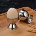 ING Eggkopper i rustfritt stål, rund base - stablebare, sett med 6 eggeglassbrett, sølv (gull, 4 stk).