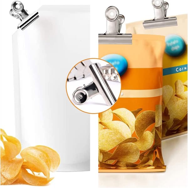 50-pak - Tyreklemme - Rustfrit stål - Papirclips - 20 mm - Mini clips - Sølv