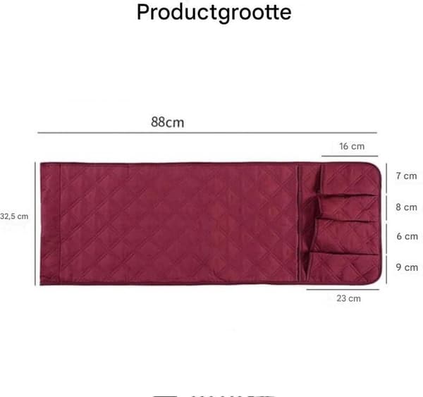 Sofa armlæns opbevaringspose med 5 lommer - Sort - 88*32.5cm