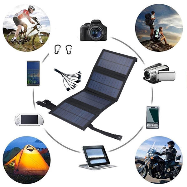20W USB 5V Solcellepanel - med USB-lader