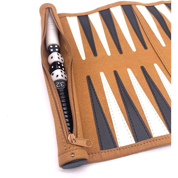 ING backgammon sæt, foldbare backgammon sæt, bærbart letvægts backgammon sæt, til autocampere, krydstogter, fly, backpacking, road trips