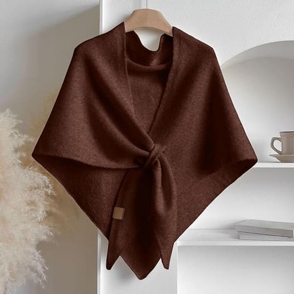 Skjerf for kvinner - Strikket skjerf - 180×70cm - Brun