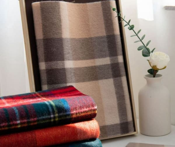 ING 168x30cm Vinter Plaid Tørklæde - Sort og Brun Plaid