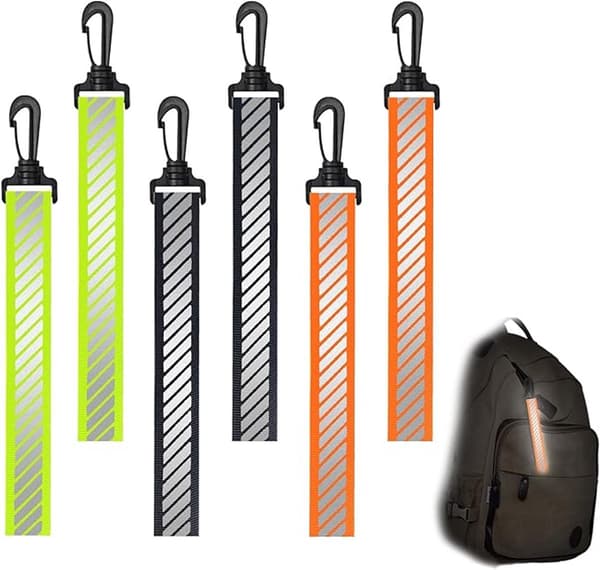ING Reflexhängare, 6-pack, Reflektorhängare, Säkerhetsreflexhängare, Nyckelringar, Reflexer för barnkläder, Skolväskreflexer