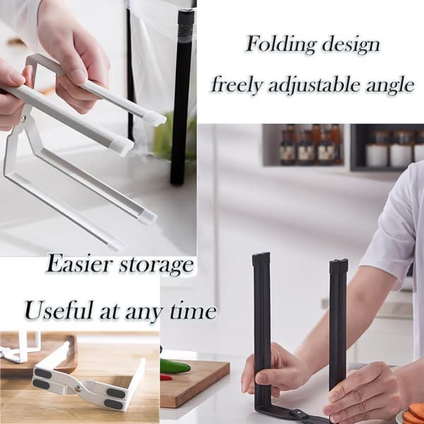 ING Flaske tørrestativ, metal, foldbart, tårndesign, multifunktionelt køkken tørrestativ, sort