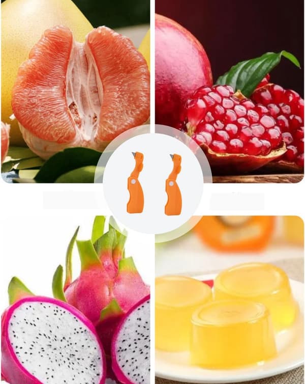 ING 2-pakning multifunksjonell appelsinskreller, sitronskreller, grapefruktskreller, plastskreller, kjøkkenverktøy