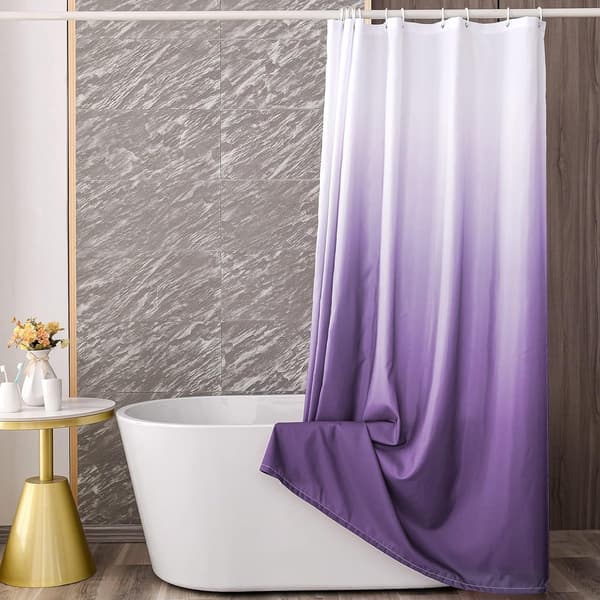 ING Duschdraperi Gradient Duschdraperi Vattentätt Draperi Mögelresistent Duschdraperi Lätt att installera Polyester Med krokar Lila 180*180cm