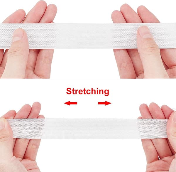 Elastisk 25mm Platt Flätad Midjeband Svart Elastiskt Band 5 Meter Robust Directoire Kläder Hobbyhantverk Sömnad Elastisk Halkfri Silikon För