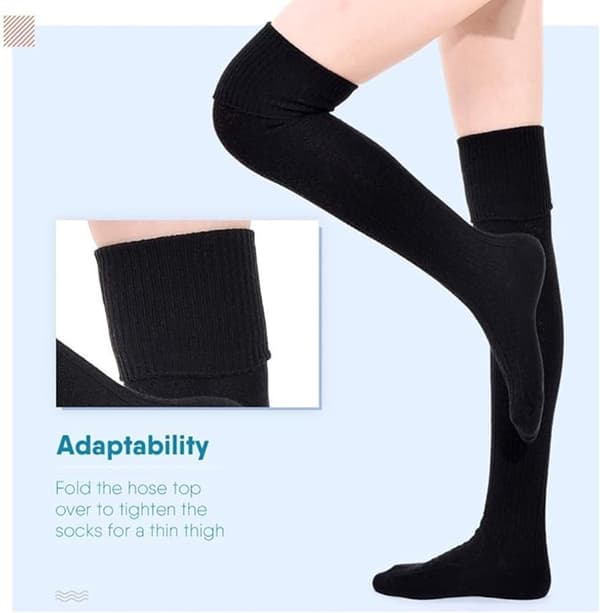 ING Knestrømper - Over-kneet strømper - 100 cm lengde - Størrelser 36-40 - Svart
