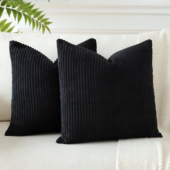 ING Pudebetræk - Sofa- og stuepynt - Sort - Sæt med 2 - 40 x 40 cm