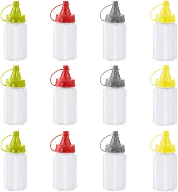12 kpl Mini Muoviset Kastike Puristepullot Kastikepullot Kastikeastiat Mini Kastikepullot Kastikepullot Ketsuppipullot Tarvikkeet Maustamiseen ja