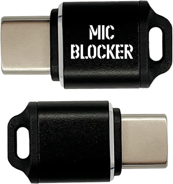 Type-C Mikrofonblokkering – Mikrofonblokkering Personvern Protector & Anti-Overbelastningsenhet, Egnet for iPhone, iPad, Mac, Android & Windows, 2 stk
