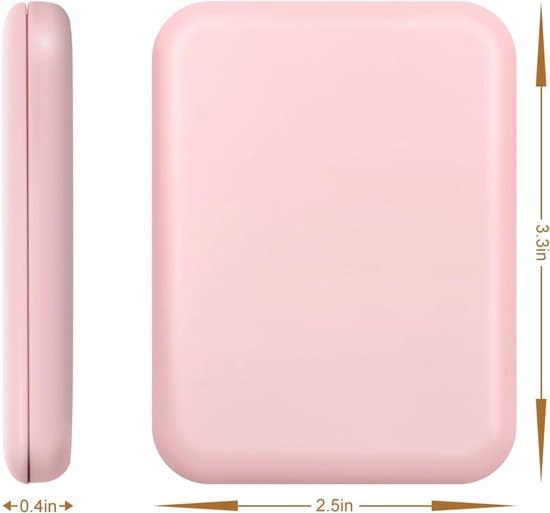 ING LED Makeup Spejl—Pink—Foldbart Håndholdt Spejl 8× LED 2835—2× Forstørrelse