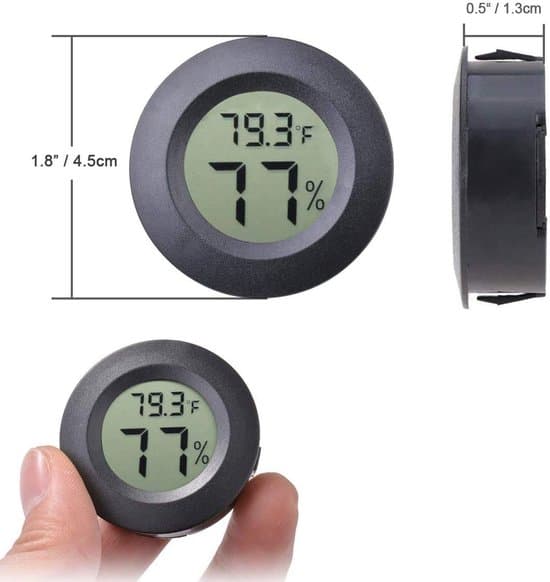 To-delt digitalt indendørs termometer – mini hygrometer med LCD-skærm – 5 x 4 cm – 2 stk.