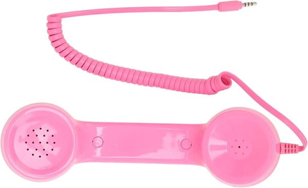 Retro Telefon Håndtaks Erstatningsmottaker for Smarttelefoner og Datamaskiner (Rosa)