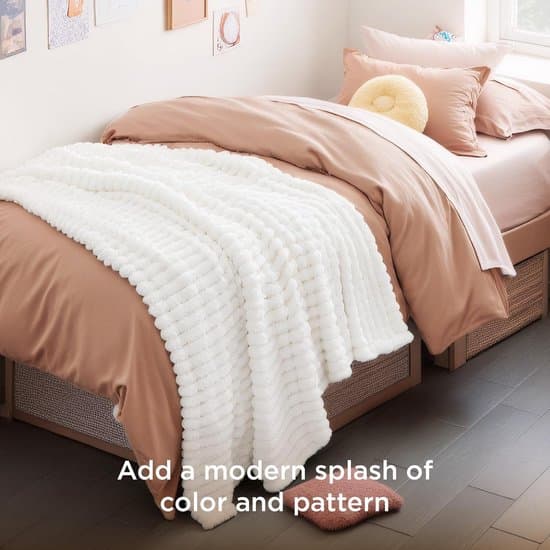 Pledd - Sofapledd - Søtt fleecepledd - Rom, hus, Bohemsk - Lys beige - 120*200cm