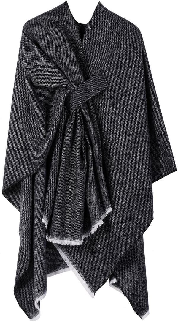 ING Dame tørklæder, elegante strikkede sjaler, åbne kapper, tørklæder, tæpper, cardigans og efterårs-/vinterfrakker
