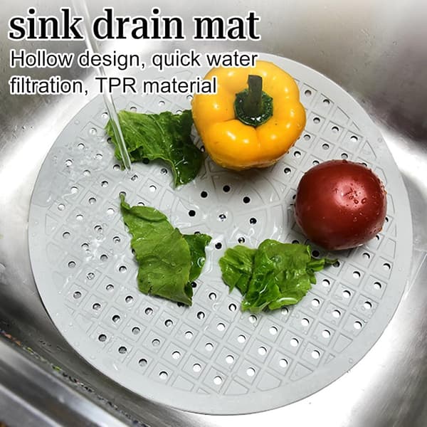 ING Vaskematte - 30,6 cm i diameter - egnet for vasker og servanter - rund - laget av TPR-materiale