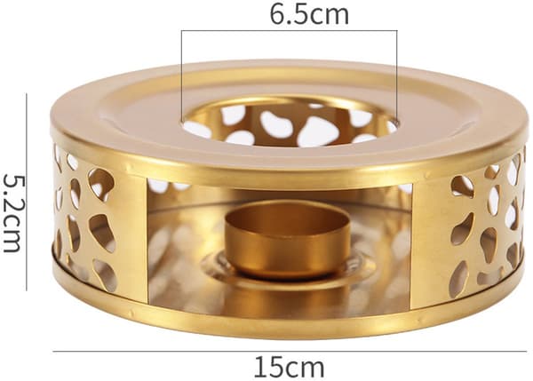 ING Tealysholder - Tekandevarmer - Tekande varmestativ - Rustfrit stål - Guld - 15 cm