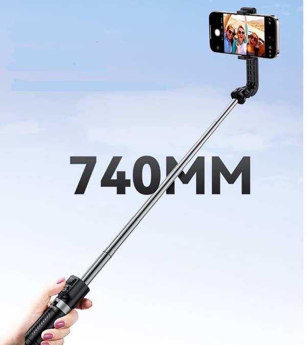 74 cm Selfie Stick - Bluetooth Tripod - 3-i-1 Selfie Stick - Sort