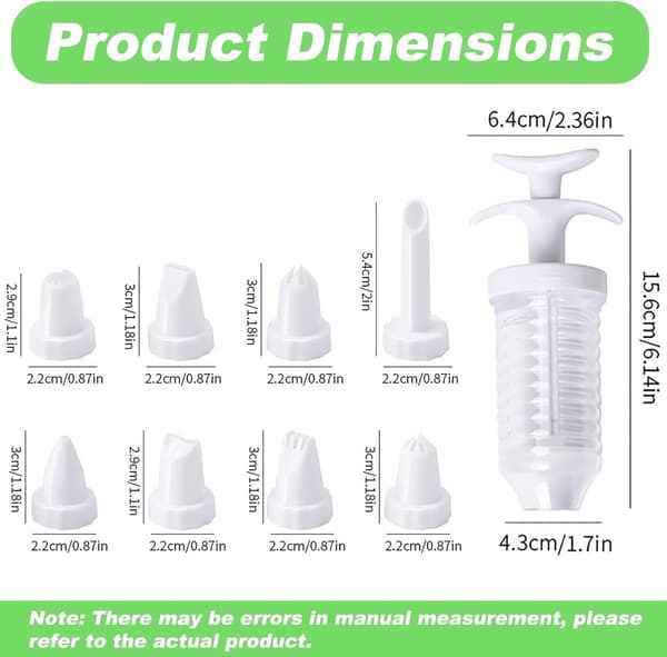 Cupcake Frosting och Dekorationsset - 8 Spritstyllar - 15,6 x 6,4 cm