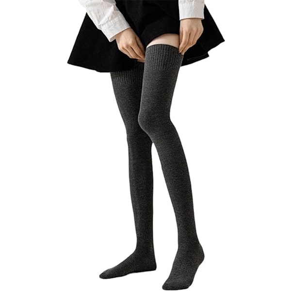 ING Knæstrømper - Over-knee strømper - 100 cm længde - Størrelser 36-40 - Grå