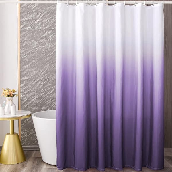 ING Duschdraperi Gradient Duschdraperi Vattentätt Draperi Mögelresistent Duschdraperi Lätt att installera Polyester Med krokar Lila 180*180cm