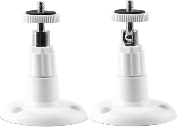 2-pack Väggfäste för säkerhetskamera för inomhus-/utomhusmontering (justerbar) + takfäste – Kompatibel med Arlo, Arlo Pro, Vit