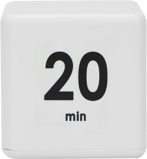 Cube Timer til Tidsstyring og Køkkenur, Træningsur, Roterende Digital Timer, Workshops, Pomodori (15-20-30-60 minutter)