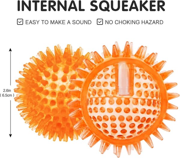 6 hundbollar - gummibollar - tandvård - 6,5 cm i diameter