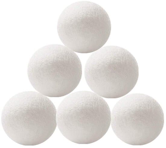 Et sæt med 6 vaskebolde - vaskebolde - tørrebolde - uldtørrebolde