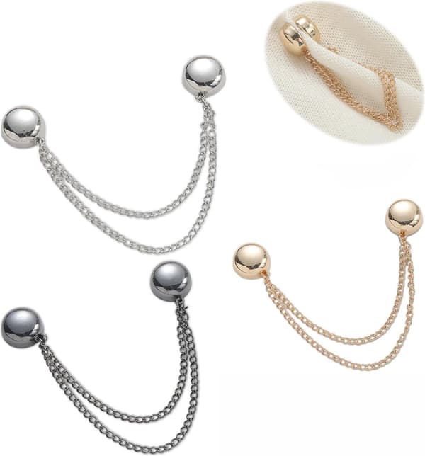 Magnetiska Kofta Clips 3-Pack Kofta Clips Mini Magnetiska Broscher Med Kedja Dam Kofta Knappar Dam Kofta Clips Kofta Nålar